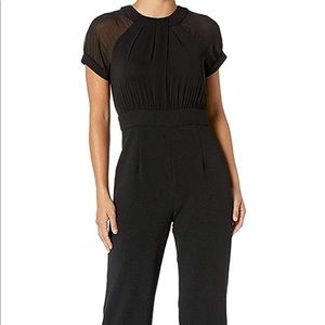 Vince Camuto NEW Black Crepe Chiffon Jumpsuit 16W